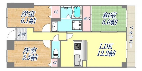 ウエストヒルズ1の物件間取画像